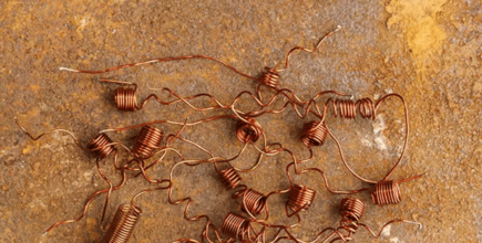 copper wire coils on the ground